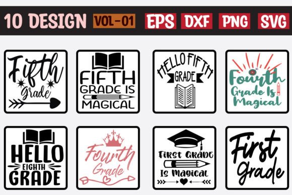 10 Back to School Bundle Vol-01: Graphics & Crafts Design Asset Review
