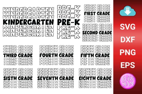 Back to School Grade Bundle SVG: Graphics for Crafts & Learning Brands