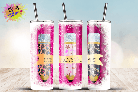 Back to School Pencil Trio Teacher 20oz Graphics for Crafts