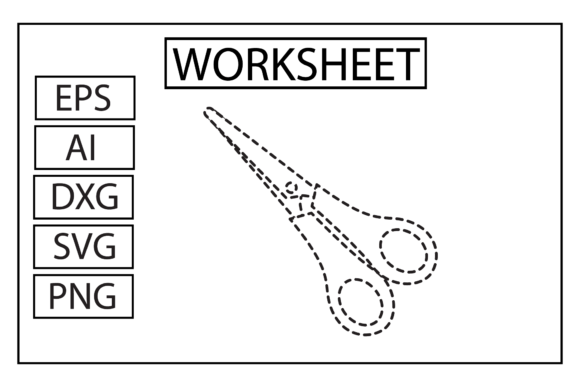 Back to School Scissors Worksheet: Graphics for Crafts & Local Branding