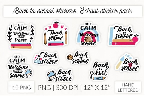 Back to School Stickers: Graphics for Crafts & Content