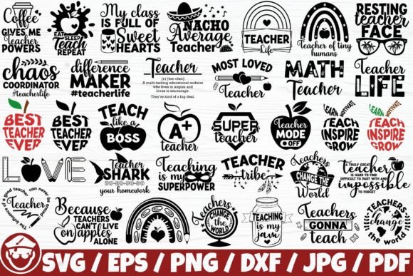 Back to School Teacher Life X34 BUNDLE: Graphics for Crafts & Branding