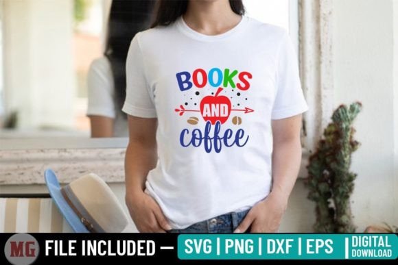 Books and Coffee SVG: Back-to-School Graphics for T-Shirt Designs