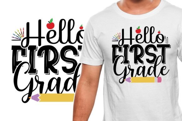 Hello First Grade SVG: Back to School Graphics for Crafts