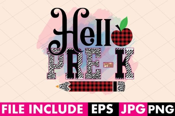 Hello Pre-k PNG: Back to School Graphics for Crafts