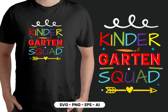 Kindergarten Squad Funny Back to School Graphics & T-Shirt Designs