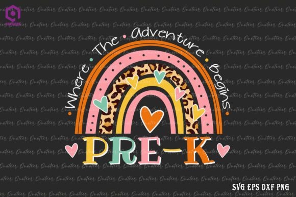 Leopard Rainbow Pre-K Back to School Graphics